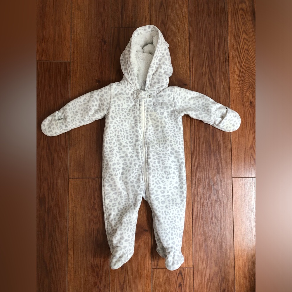 Leopard fleece snowsuit